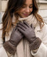 LEATHERETTE FUR CUFF GLOVES