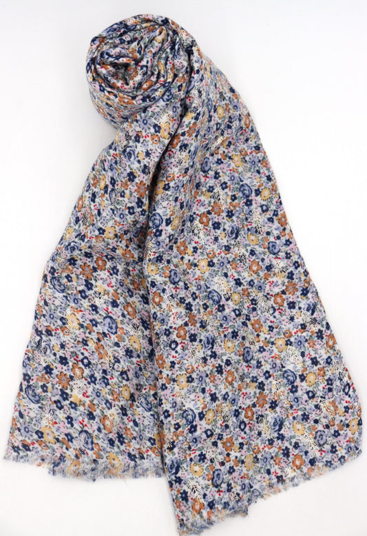 DITSY PRINT SCARF - NAVY