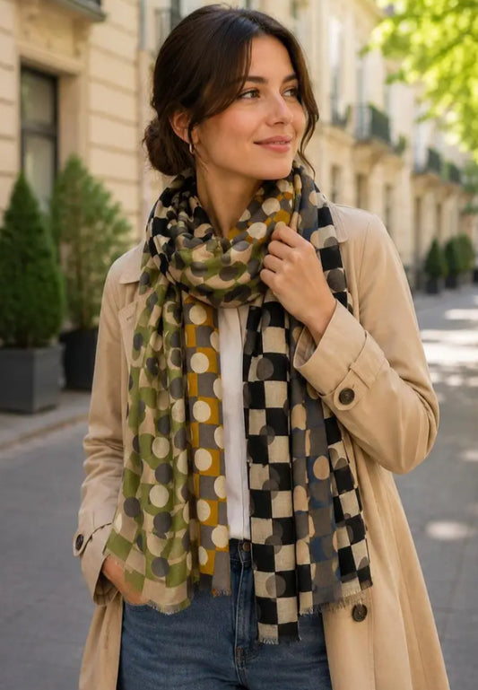 CIRCLE PRINT SCARF