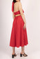 COTTON HALTERNECK BELTED DRESS - 8-12 - RED