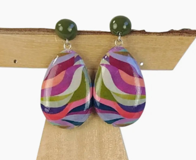WOODEN DROP EARRINGS