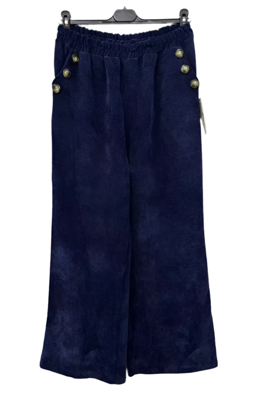 VELOUR PALAZZO- 10-16 - NAVY