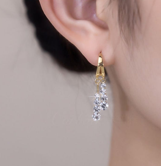 CRYSTAL MULTI STRAND DROP EARRINGS