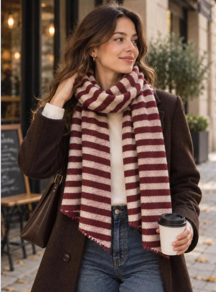 STRIPE KNIT SCARF
