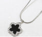 BLACK & SILVER CRYSTAL PETAL PENDANT