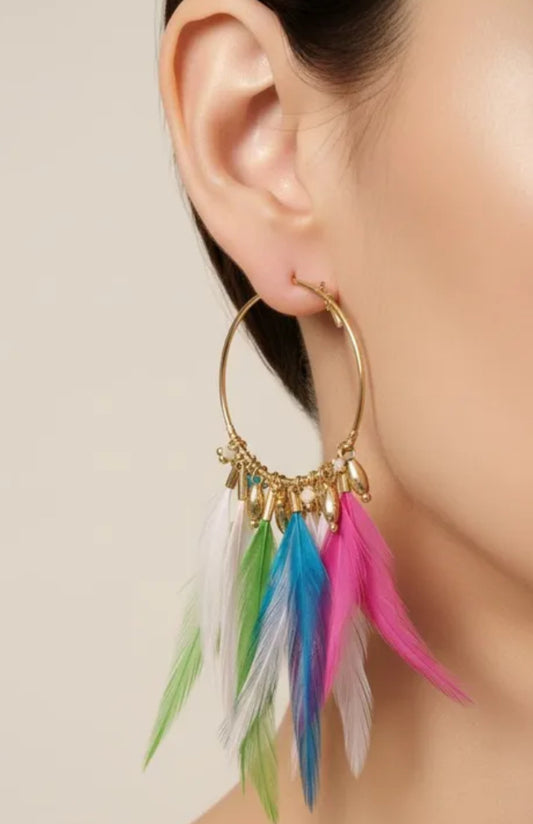 STATEMENT FEATHER EARRINGS