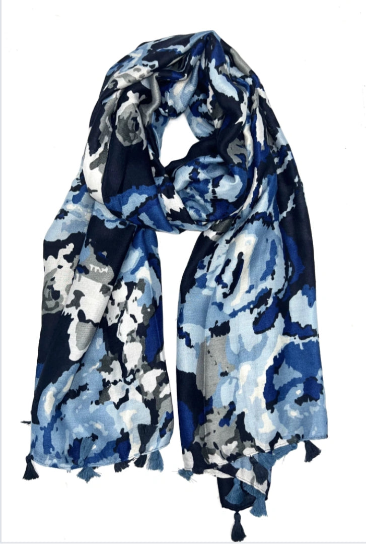 COTTON BLEND FOIL SCARF