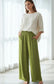 SILK PALAZZO - 10-16 - OLIVE