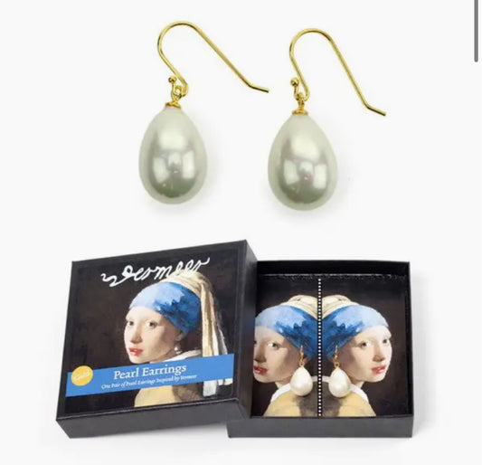 GIRL WITH THE PEARL EARRING GIFT BOX GOLD PLATED EARRINGS