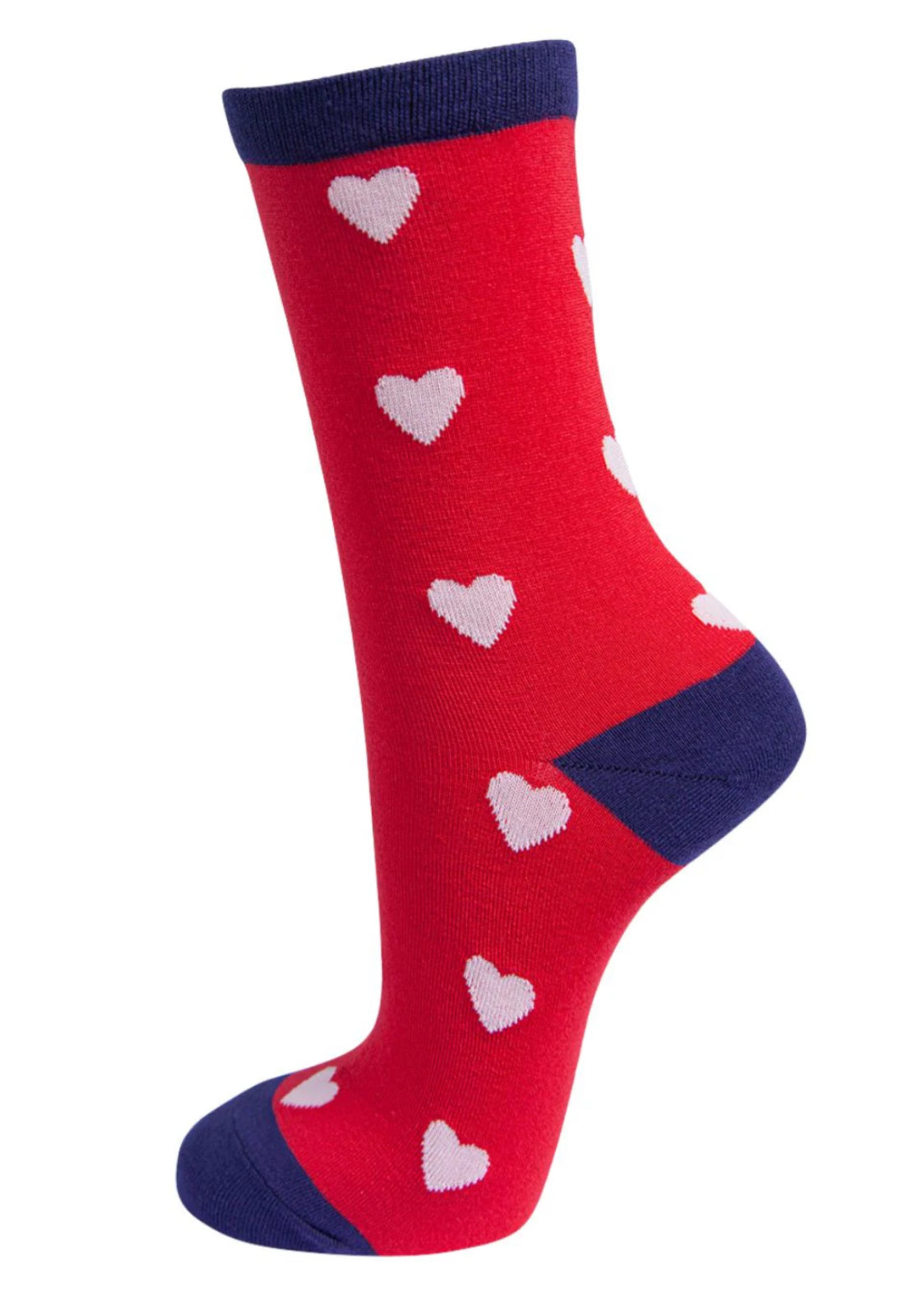 LOVE HEART BAMBOO SOCKS - RED