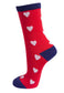 LOVE HEART BAMBOO SOCKS - RED