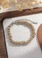 STAINLESS STEEL TEXTURED BRACELET - MIXED METAL