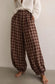CHECK BALLOON PANTS - S/M & M/L - BURGUNDY