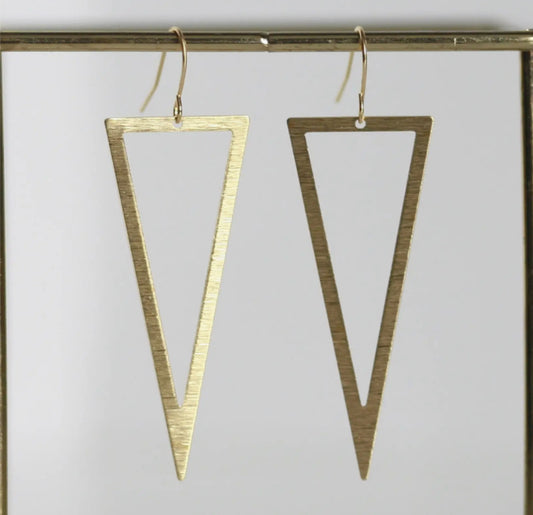 KAIKO - BRASS TRIANGLE EARRINGS