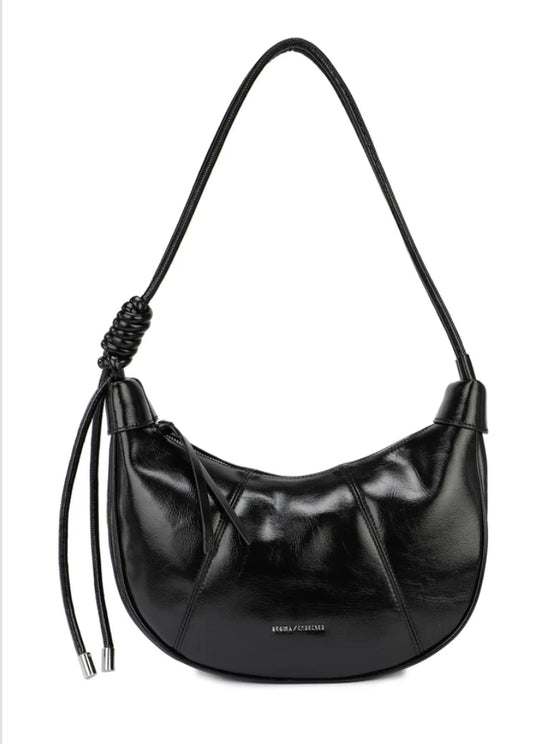 KNOT STRAP SHOULDER BAG - BLACK