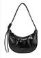 KNOT STRAP SHOULDER BAG - BLACK