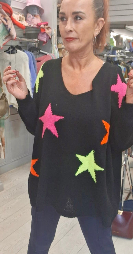 FLURO STAR KNIT- 10-16 - BLACK