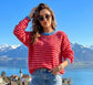 CONTRAST STRIPE KNIT - 10-16 - RED