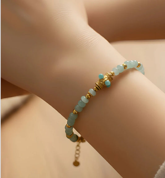 STONE STAINLESS STEEL BRACELET - GREEN