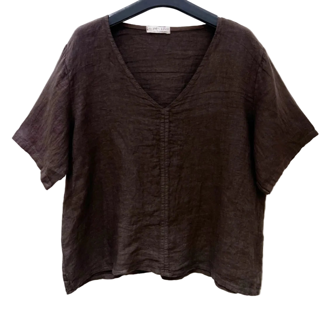 LINEN SEAM TOP - 8-14