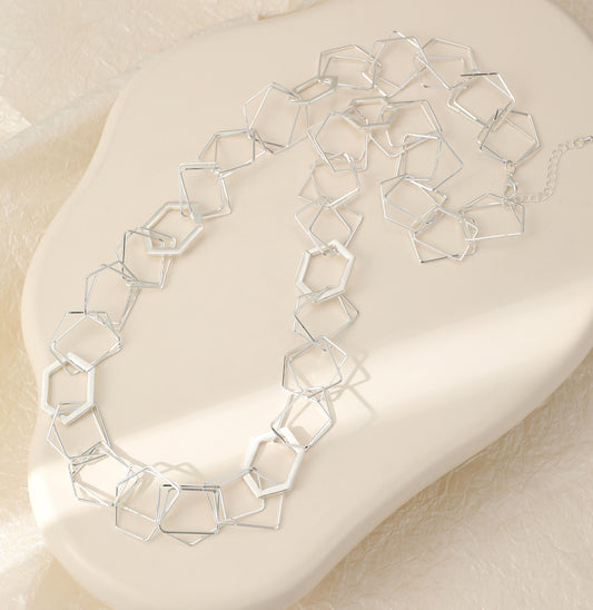 GEOMETRIC LINKS LONG NECKLACE