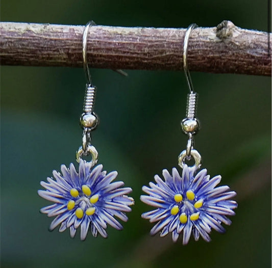 ASTER SILVER PLATED HAND ENAMELLED EARRINGS