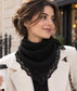 LACE TRIM TRIANGLE KNIT SCARF