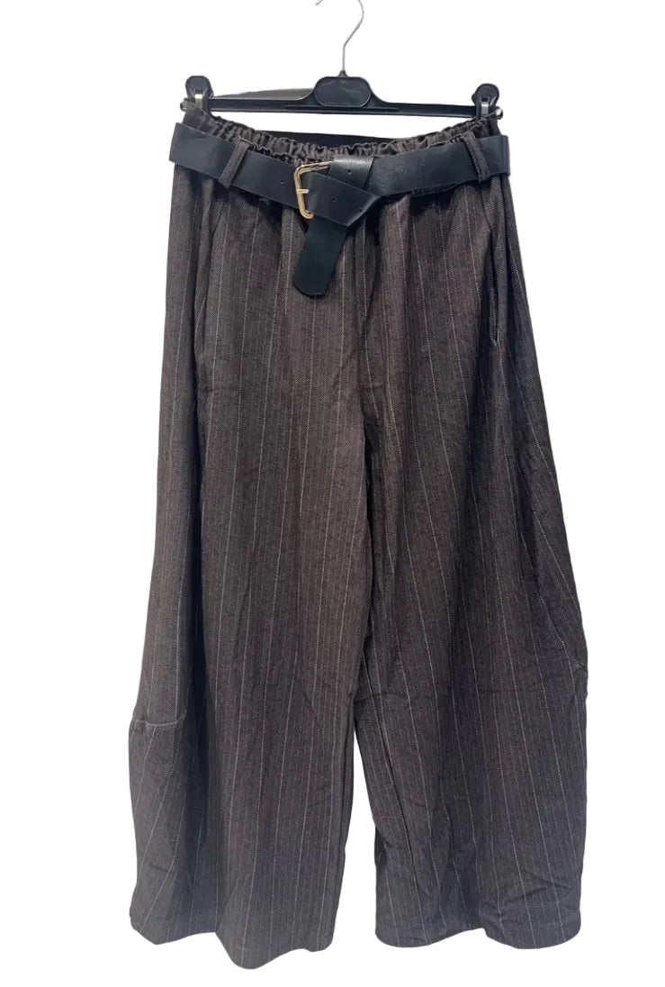 PINSTRIPE PANTS - 10-16 - CHOCOLATE