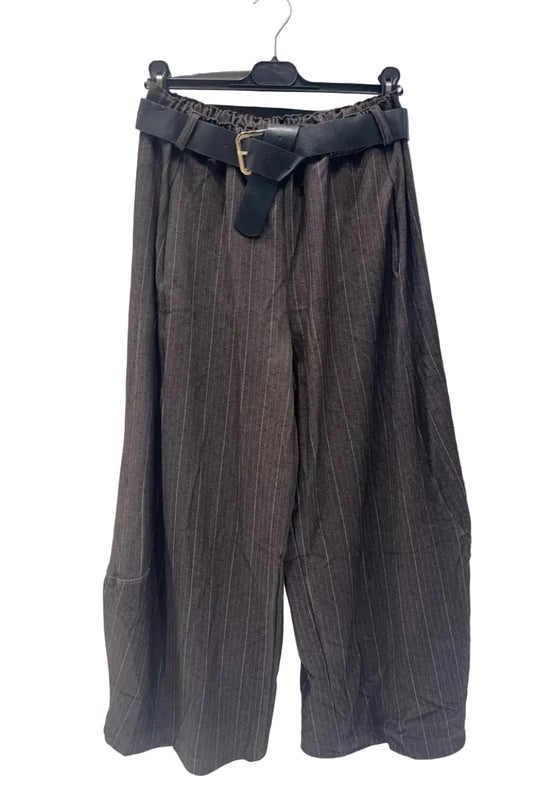PINSTRIPE PANTS - 10-16 - CHOCOLATE