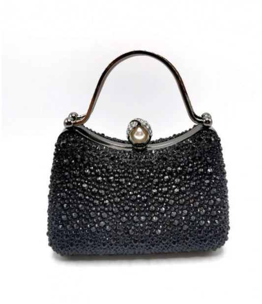 BLACK BEADED OCCASION BAG