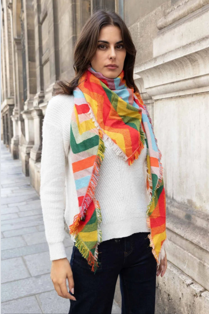 CHEVRON TRIANGLE SCARF - MULTI