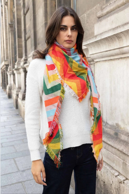 CHEVRON TRIANGLE SCARF - MULTI