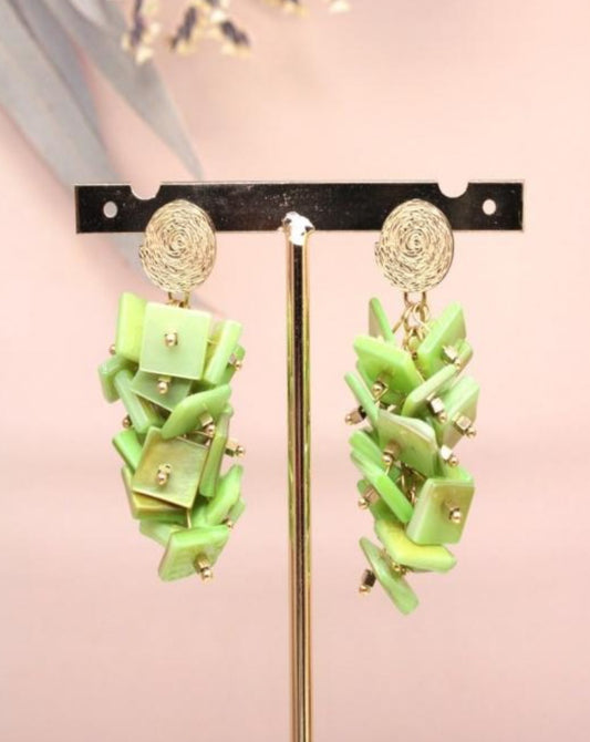 LIME RESIN STATEMENT EARRINGS