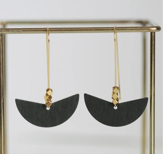 KAIKO - BLACK & BRASS EARRINGS