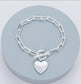 T-BAR HEART BRACELET - SILVER