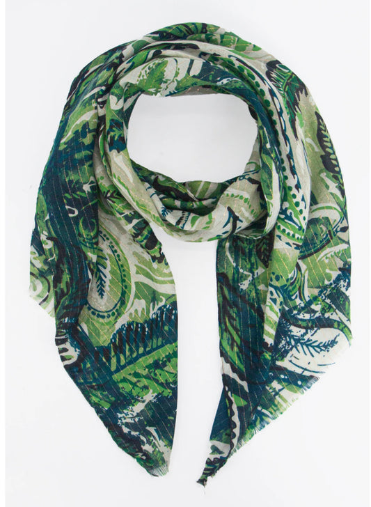 MARBLE PRINT SCARF - GREEN