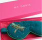 LUXURY VELVET HANDMADE EYE MASK- comes with matching pouch & gift box - DRAGONFLY