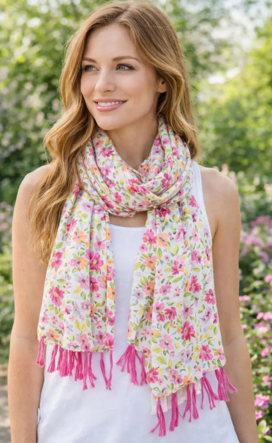 TASSEL COTTON SCARF