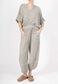 COTTON/LINEN BLEND TULIP HEM PANTS - 10-16 - LIGHT KHAKI
