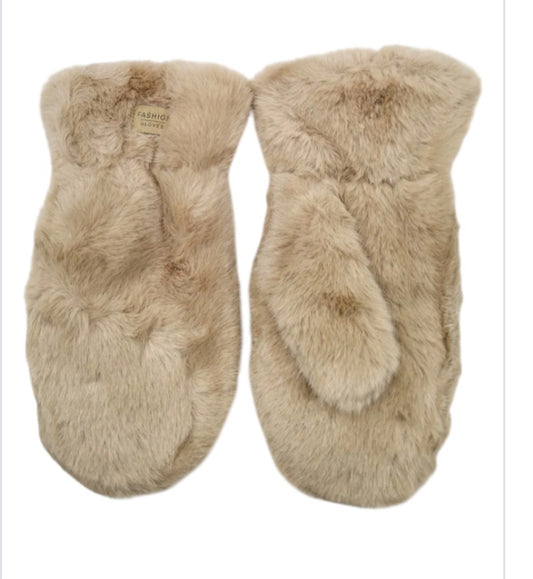 FAUX FUR MITTENS