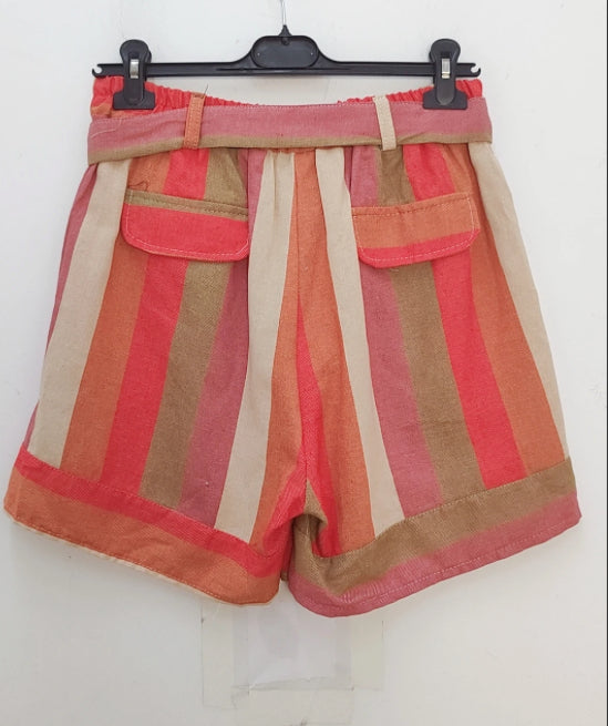 STRIPE COTTON BLEND SHORTS - 8-14