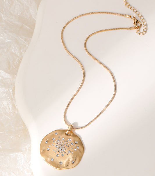 CRYSTAL DISC NECKLACE
