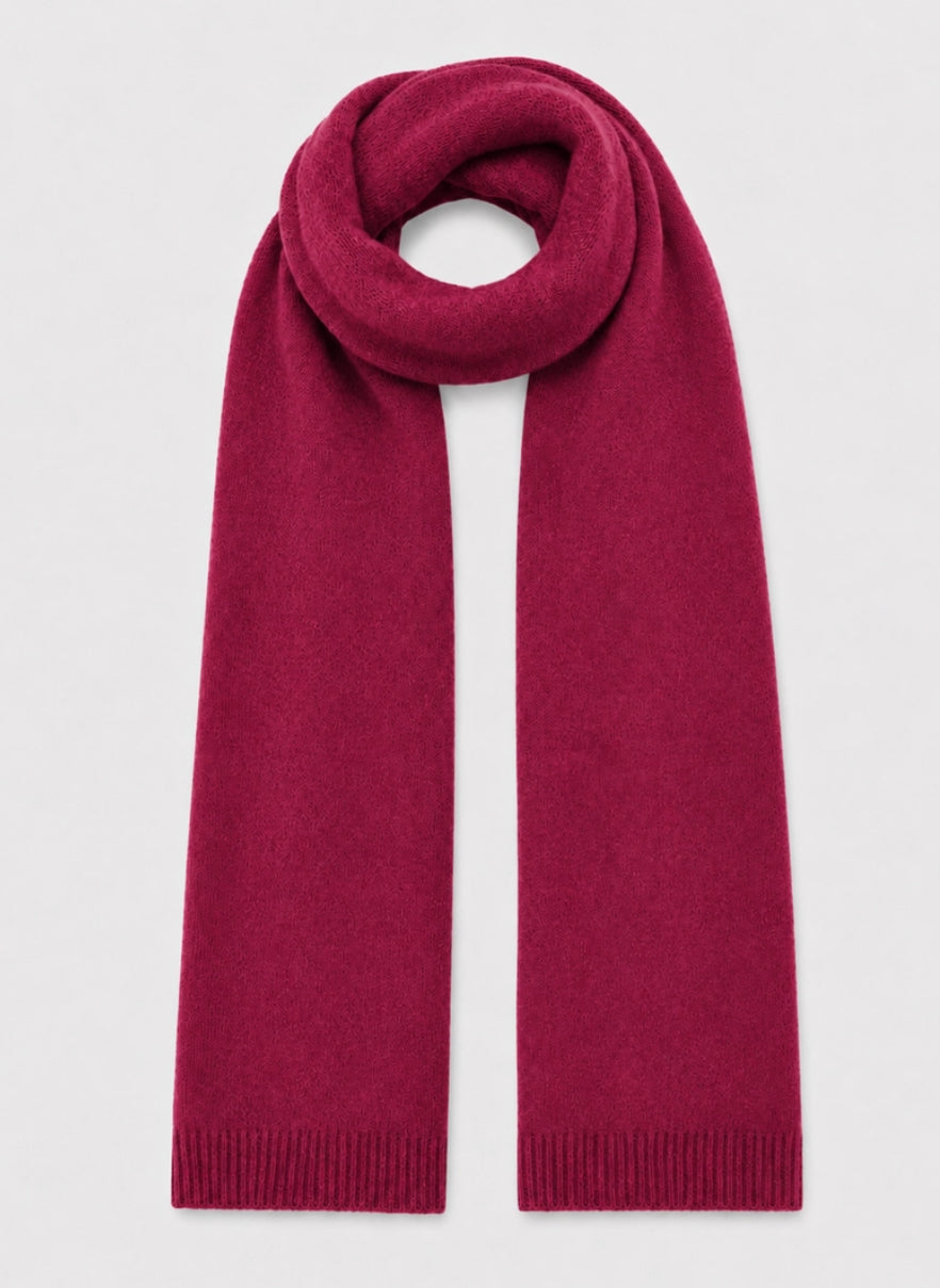 CASHMERE & MERINO WOOL SCARF - BERRY