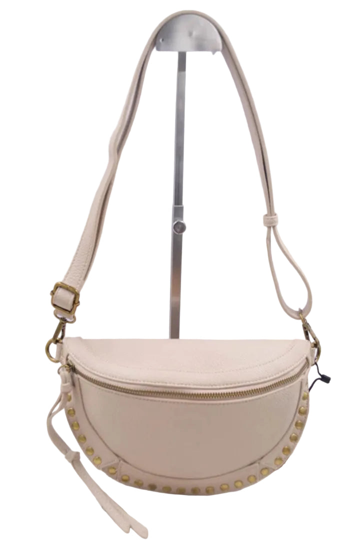 STUD SLING BAG - BEIGE
