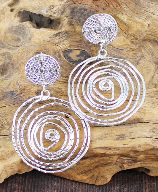 SWIRL STUD EARRINGS - SILVER