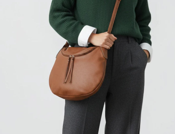 HALF MOON CROSSBODY - TAN