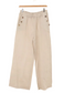 COTTON/LINEN BLEND BUTTON DETAIL PANTS - 8-14 - BEIGE