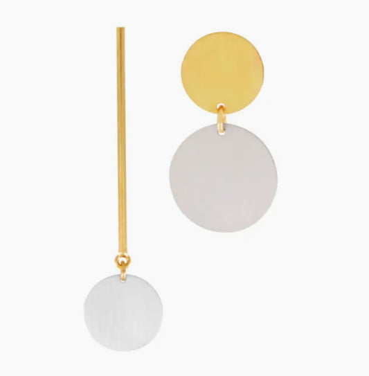 DNSK ASYMMETRIC DOT EARRINGS