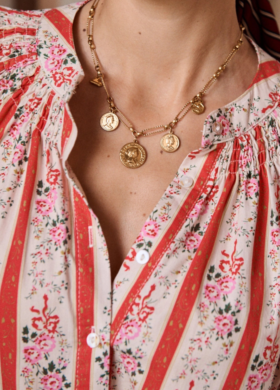 STRIPE FLORAL BLOUSE - 8-10