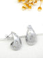 DIAMANTÉ MATT SILVER TEARDROP EARRINGS